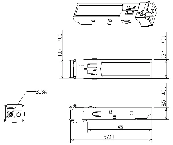 Finisar 2.5g SFP Bidi 80km Optical Communication Module Factory Price