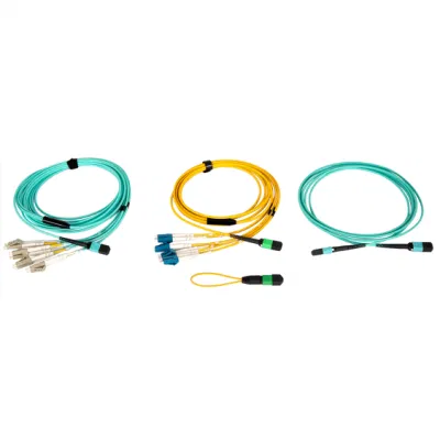 MPO/Mpt Fiber Trunk Cable 8 Core Duplex Singlemode Fanout MPO to LC Breakout Fiber Patch Cord